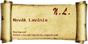 Novák Lavínia névjegykártya